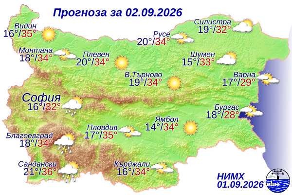 Вижте какво време ни очаква на 2 септември