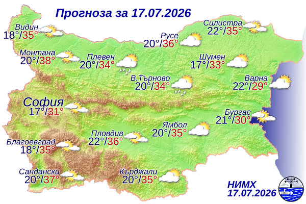 Вижте какво време ни очаква на 17 юли