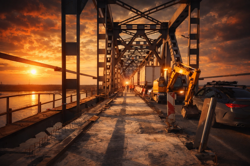 Подмениха всички панели в ремонтирания участък на Дунав мост при Русе