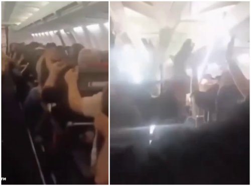 УЖАС! Паника в ирански самолет: Гума на колесника се откъсна след излитане (ВИДЕО)