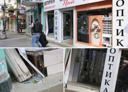 Екшън в центъра на Бургас: Патрулка се вряза в оптика при гонка с криминално проявен