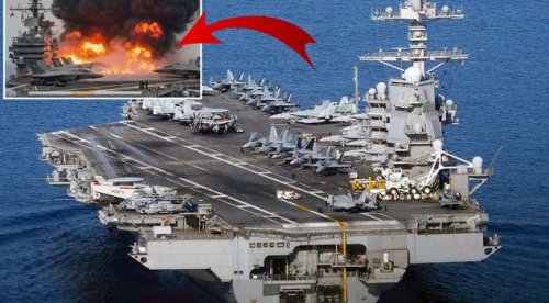 Огън на борда на USS Gerald R. Ford: Нови кадри разкриват мащаба на щетите (ВИДЕО)
