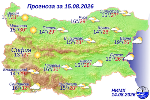 Вижте какво време ни очаква на 15 август