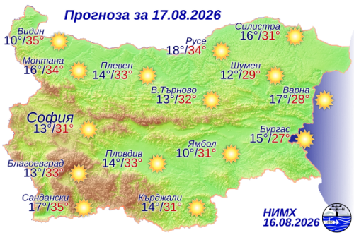 Вижте какво време ни очаква на 17 август