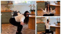 Нина Добрев &bdquo;контролира&ldquo; алкохола с йога и чаша вино &ndash; и взриви мрежата (ВИДЕО)